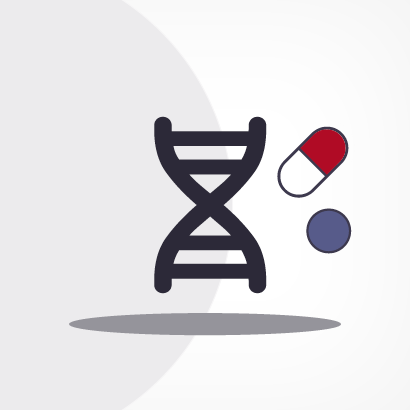 illustrazione di un DNA e delle pillole