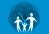 simple image of family on blue background