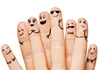 faces painted on fingers