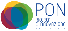 Logo PON Ricerca e innovazione, cerchi color arcobaleno sovrapposti