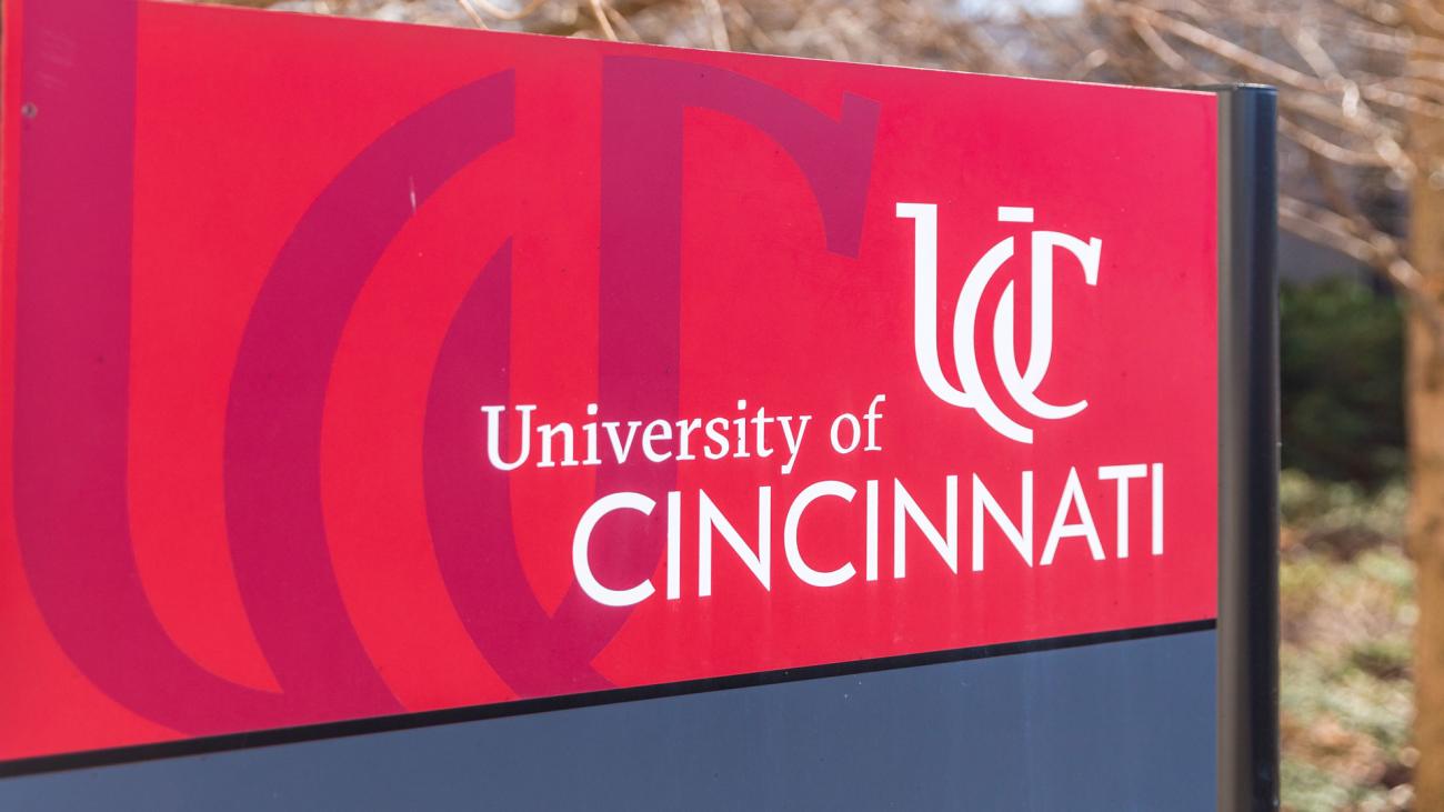 University of Cincinnati sign in Cincinnati, OH