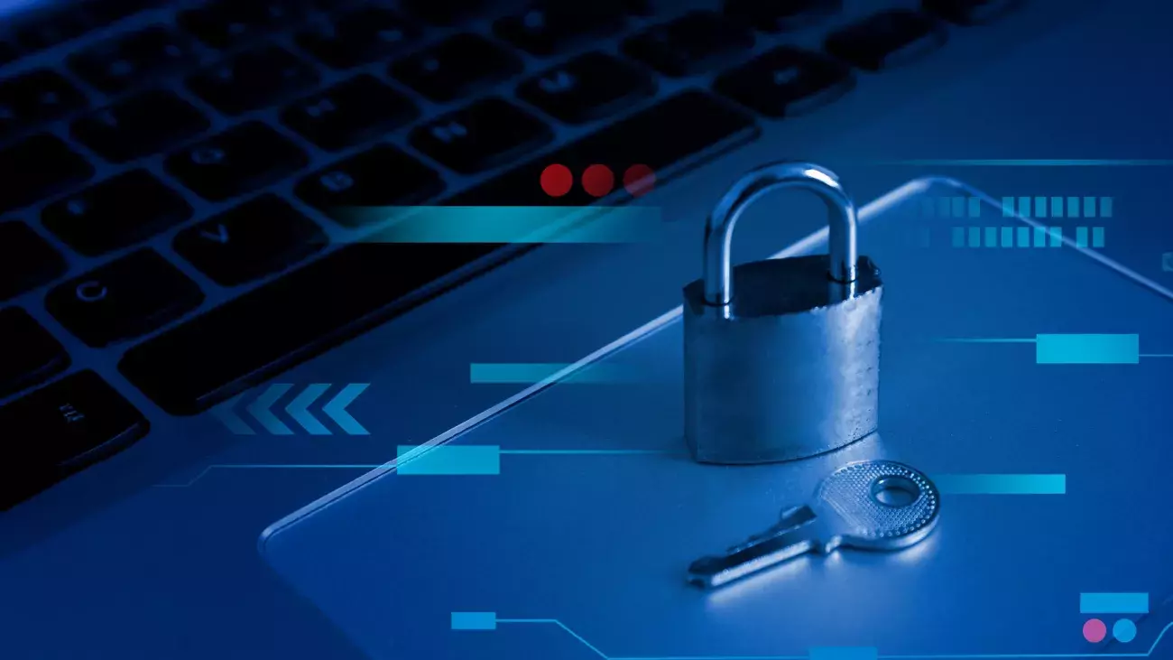 lucchetto con chiave e background astratto