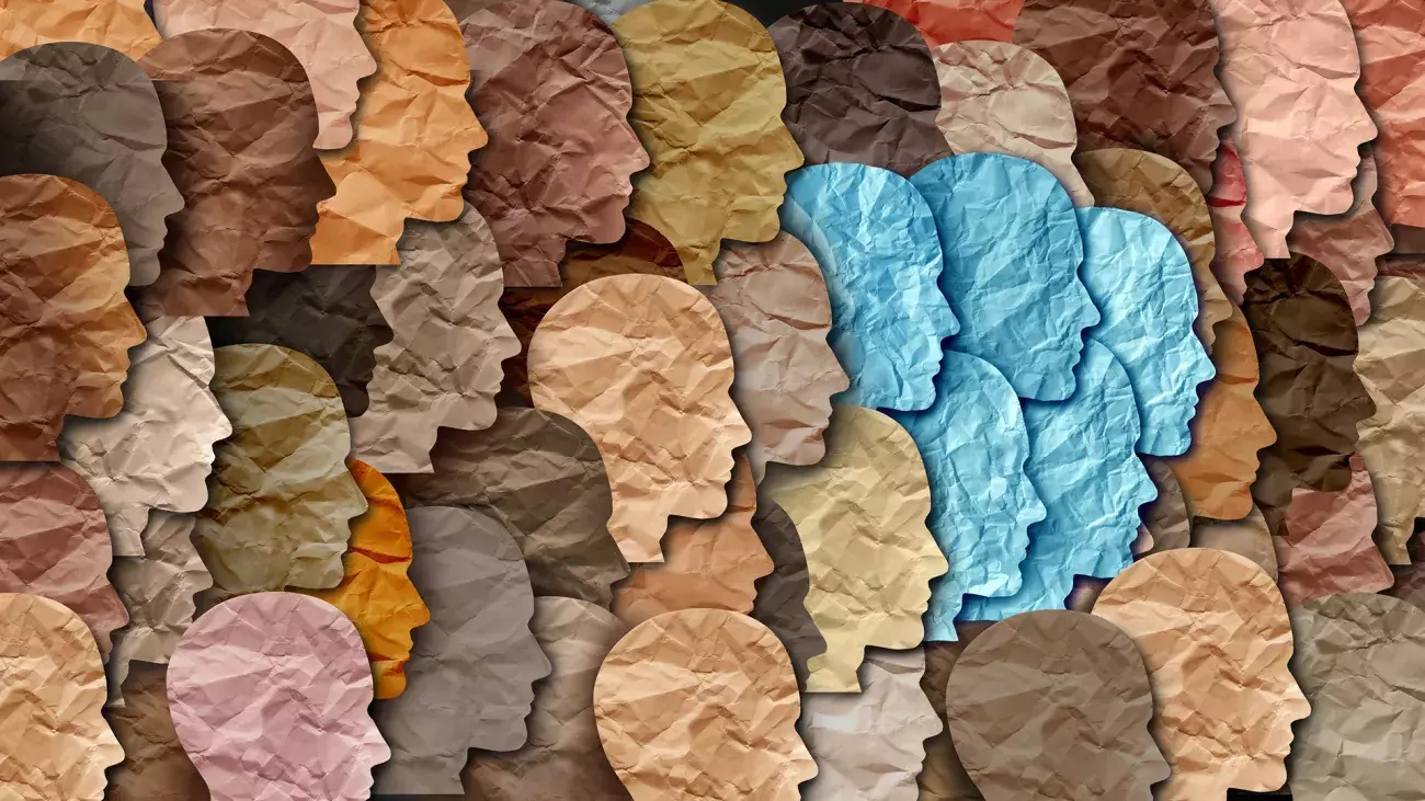 illustrazione, profili volti umani